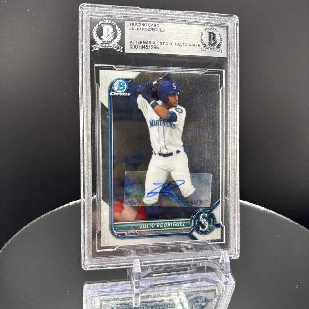 Julio Rodriguez Signed 2022 Bowman Chrome RC BCP45 Seattle Mariners Beckett